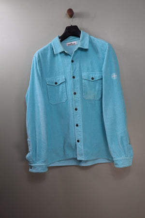 Stone Island Aqua Blue Corduroy Overshirt