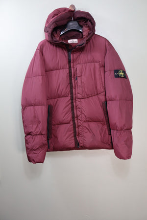 Stone Island Burgundy Crinkle Reps Down Jacket