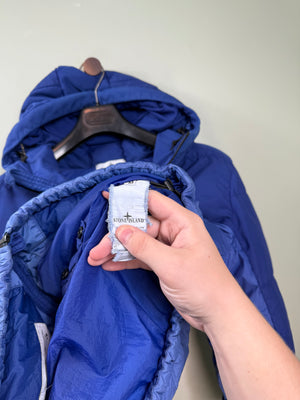 Stone Island Blue Crinkle Reps Down Jacket