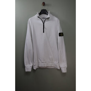 Stone Island White 1/4 Zip Jumper