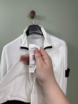 Stone Island White Zipped Jumper