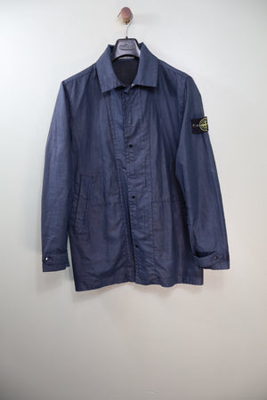 Stone Island Navy Lino Resinato Jacket