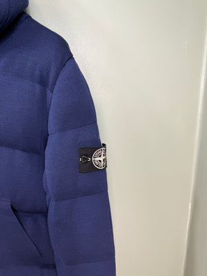 Stone Island Navy Knit Down Jacket