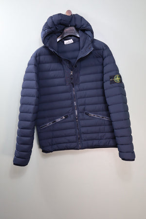 Stone Island Navy Loom Woven Down Jacket