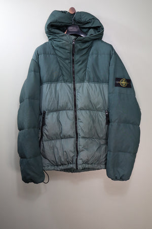Stone Island Green Crinkle Reps Down Jacket