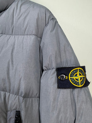 Stone Island Grey Crinkle Reps Down Jacket