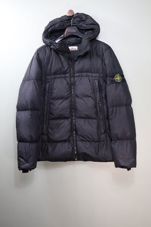 Stone Island Black Crinkle Reps Down Jacket