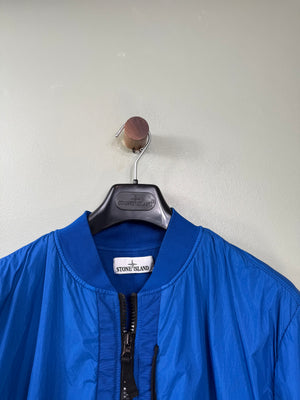 Stone Island Blue Crinkle Reps Bomber Jacket