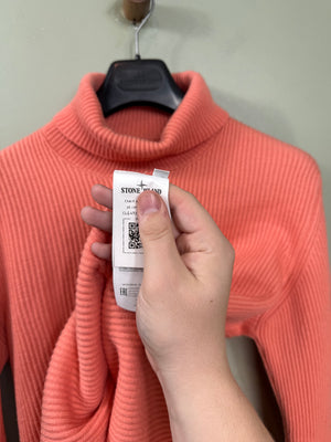 Stone Island Coral Ribbed Cotton Turtle Neck Jumper