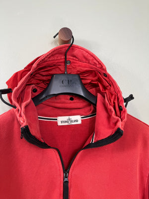 Stone Island Red 1/4 Zip Hoodie