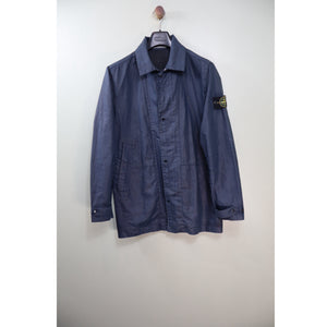 Stone Island Navy Lino Resinato Jacket