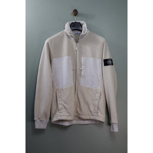 Stone Island Beige Closed Loop Project Terry Fleece Zipped Jumper