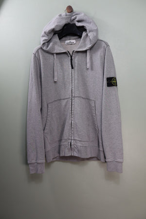 Stone Island Grey Zipped Hoodie