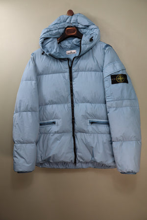 Stone Island Baby Blue Crinkle Reps Down Jacket