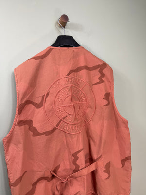Stone Island x Supreme Orange Brushed Cotton Camo Tactical Vest