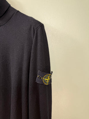 Stone Island Black Mock Neck Knit Jumper