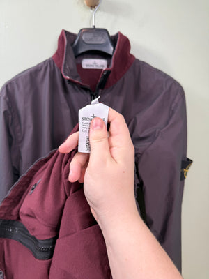 Stone Island Dark Red Mussola Gommata Velour Jacket