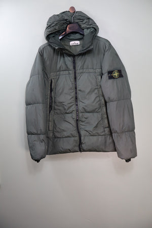 Stone Island Khaki Crinkle Reps Down Jacket