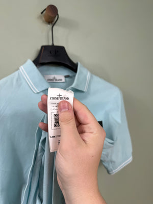Stone Island Baby Blue Slim Fit Polo