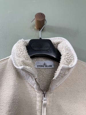 Stone Island Beige Closed Loop Project Terry Fleece Zipped Jumper
