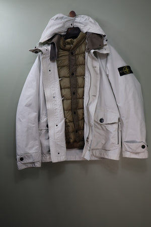 Stone Island White David TC Dutch Rope Down Jacket