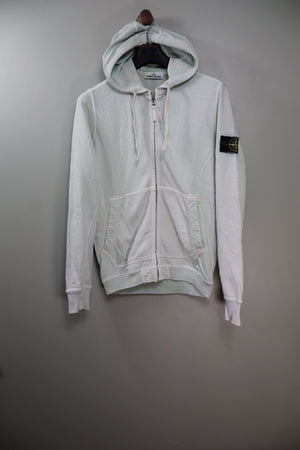 Stone Island Light Green Zipped Hoodie