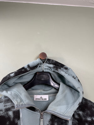 Stone Island Blue Organic Camo 1/4 Zip Hoodie