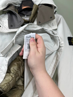 Stone Island White David TC Dutch Rope Down Jacket