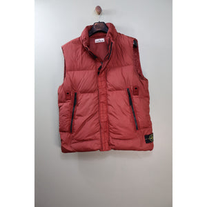 Stone Island Burnt Orange Crinkle Reps Down Gilet