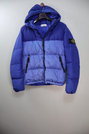 Stone Island Blue Crinkle Reps Down Jacket
