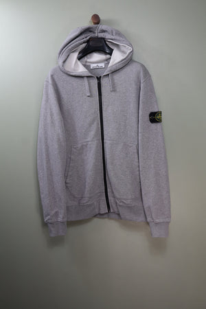 Stone Island Grey Zipped Hoodie