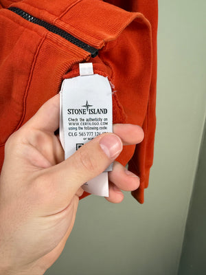 Stone Island Orange Zipped Hoodie