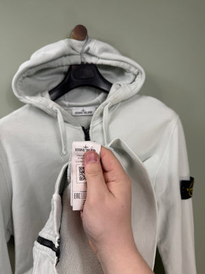 Stone Island Light Grey Zipped Hoodie