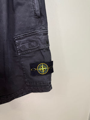 Stone Island Black RE Cargo Shorts