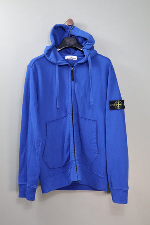 Stone Island Blue Zipped Hoodie