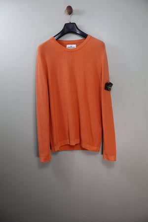 Stone Island Orange Waffle Knit Jumper