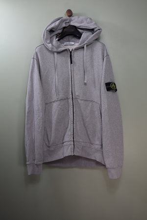 Stone Island Grey Zipped Hoodie