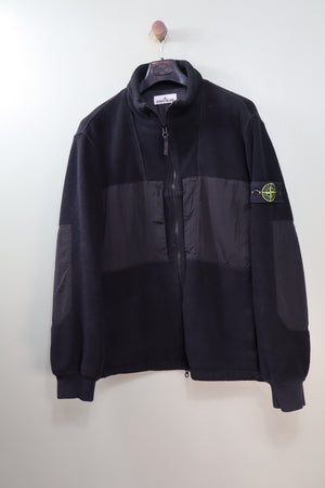 Stone Island Black Cotton Pile with Nylon Jacket