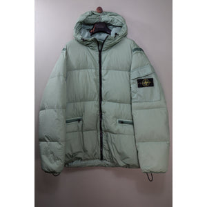 Stone Island Green Crinkle Reps Down Jacket