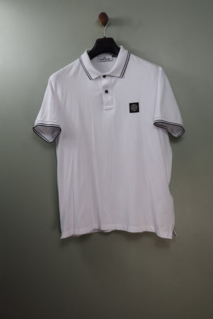 Stone Island White Slim Fit Polo