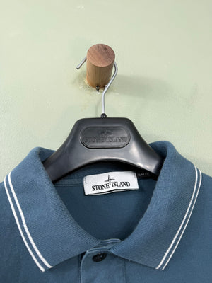 Stone Island Blue SL Long Sleeve Polo Shirt