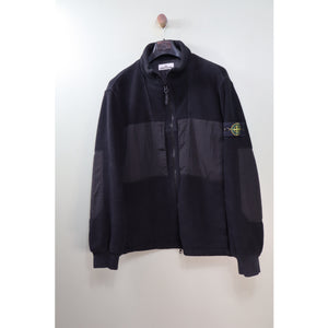 Stone Island Black Cotton Pile with Nylon Jacket