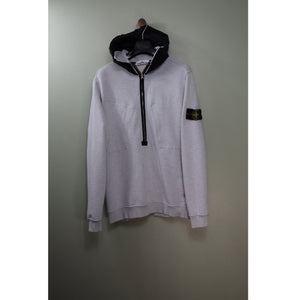 Stone Island Grey 1/2 Zip Hoodie