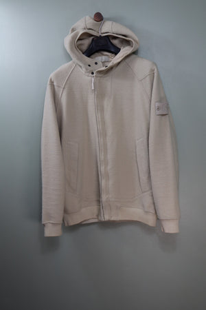 Stone Island Beige Ghost Zipped Wool Hoodie