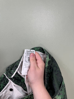Stone Island Green Alligator Camo RE Cargo Shorts