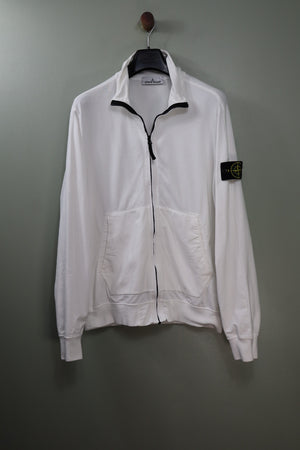 Stone Island White Zipped Jumper