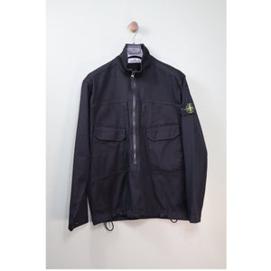 Stone Island Black 3/4 Zip Smock