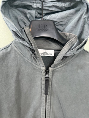 Stone Island Grey Zipped Hoodie