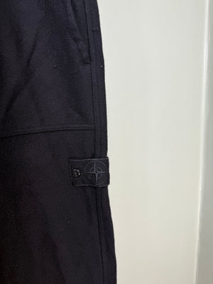 Stone Island Black Knit Ghost RE Cargo Bottoms
