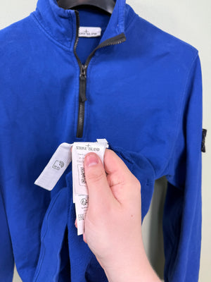 Stone Island Blue 1/4 Zip Jumper